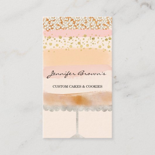 Blush Beige Weddenschap Bled Goods Cake Bakery Visitekaartje (Voorkant)