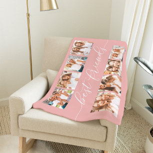 Blush Beste vrienden Foto Collage Fleece Deken