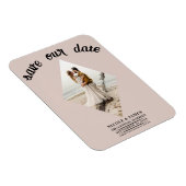 Blush Bisque Diamond Foto Bruiloft Save the Date Magneet (Rechterzijde)