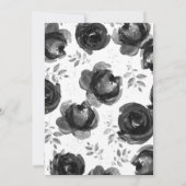 Blush Black Classy Floral Roos Dress Vrijgezellenf Kaart (Achterkant)