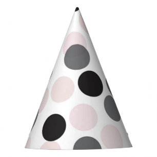 Blush & Black Feestelijke Polka Dots Confetti Feesthoedjes