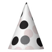 Blush & Black Feestelijke Polka Dots Confetti Feesthoedjes (Links)