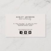 Blush & Black Garden Flowers Script Visitekaartje (Achterkant)