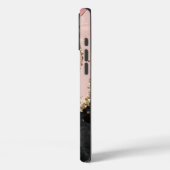 Blush Black Gold Glitter Agaat Monogram Case-Mate iPhone Case (Achterkant / Links)