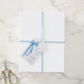 Blush Blauwe Strik Zij Knoopt de Knoop Bruidsborre Cadeaulabel (Met Touw)