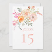 Blush Blauwgroen Baby in Bloom Baby shower Tafelnu Kaart (Achterkant)