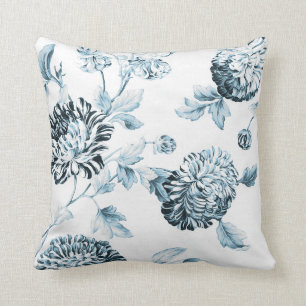 Blush Blauwgroen Blue Botanical Floral Toile No.2 Kussen