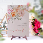 Blush Blauwgroen Floral vindt u uw zitbord Poster