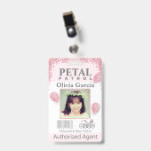 Blush bloem Meisje Petal Patrol Badge (Front with Clip)