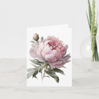 Blush bloem Pioenkaart Bedankkaart