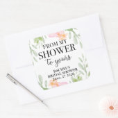 Blush Bloem van mijn bruiloftsfeest tot het jouwe Vierkante Sticker (Envelop)