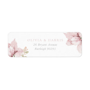 Blush Bloemblaadjes Elegant Bruiloft Retouradres Etiket