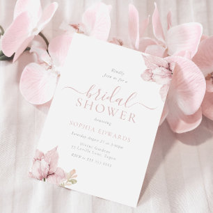 Blush bloemblaadjes Elegant Vrijgezellenfeest Kaart
