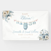 Blush Bloemen Baby in Bloom Garden Baby shower Spandoek (Horizontaal)
