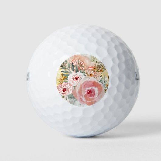 Blush Bloemen Boeket Waterverf Rustiek Hout Pampas Golfballen (Voorkant)
