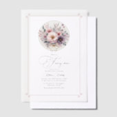 Blush Bloemen Bow "Fancy One" Eerste Verjaardag Vellum Uitnodigingen (Offset)