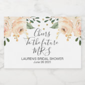 Blush Bloemen Bruids Eten en Drinken Etiket Set (Enkel label)