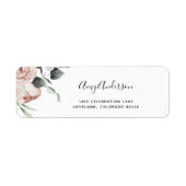 Blush Bloemen Bruidsfeest Retouradres Label (Voorkant)