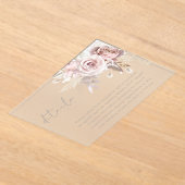 Blush Bloemen Bruiloft Details Behuizing Kaart Acryl Uitnodigingen (Laagn)