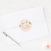 Blush Bloemen Bruiloft Retouradres Custom Ronde Sticker (Envelop)