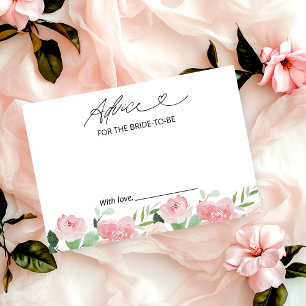 Blush Bloemen Bruiloftsshowers Advieskaarten Kaart