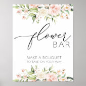 Blush Bloemen en groen Bloem Bar Teken Poster (Voorkant)