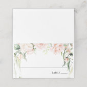 Blush bloemen en groen Naam Plaats Kaarten (Buitenkant ongevouwen)