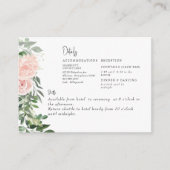 Blush Bloemen & Foliage Bruiloft Details Informatiekaartje (Voorkant)