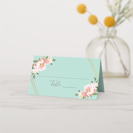 Blush Bloemen Goud Geometrische Mint Groene Bruilo (Voorkant)
