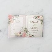 Blush Bloemen Kant bruiloft uitnodiging Sjabloon (Binnen)