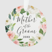 Blush bloemen moeder van de bruidegom ornament (voorkant)