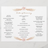 Blush Bloemen Pampas Grass Tri+Fold Trouwprogramma Flyer (Achterkant)