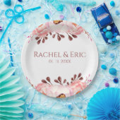 Blush Bloemen Papier Bord met aangepaste namen (Feest)