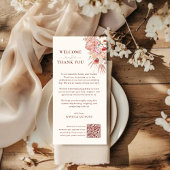 Blush Bloemen QR Code Trouwbedankkaart Bedankkaart