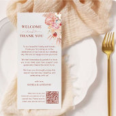 Blush Bloemen QR Code Trouwbedankkaart Bedankkaart