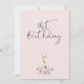 Blush Bloemenglas 21e verjaardag Kaart (Achterkant)
