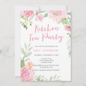 Blush bloemenkeuken Tea Party uitnodiging (Voorkant)