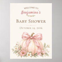 Blush Bloemenkleine Pompoen Baby Shower