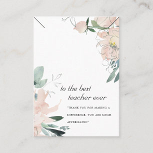 BLUSH BLOEMENLERAAR CADEAU KETTING DISPLAY KAART PLAATSKAARTJE