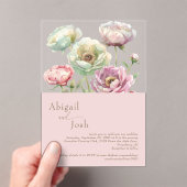 Blush bloemenpioenrozen acryl uitnodiging acryl uitnodigingen (Insitu (Draagbaar))