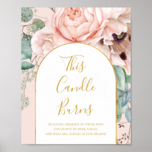 Blush Bloementuin Pastel Deze Kaars Brandt Bordje Poster
