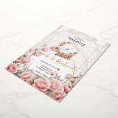 Blush bloementuin romantische vintage bruiloft folie uitnodiging (Gedraaid)