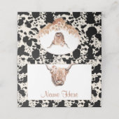 Blush Bloemige Bruiloftsshower Plaatskaart (Buitenkant ongevouwen)