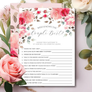 Blush Bloesems Wie Kent het Paar het Best Spel Kaart