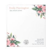 Blush Bloom Bloc-notes Gris Agent immobilier (Devant)