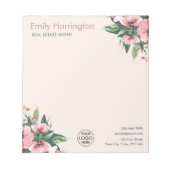 Blush Bloom Bloc-notes Rose Agent immobilier (Devant)