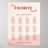 Blush & Bloom Bold Script Trouwstoel Grafiek Poster (Voorkant)