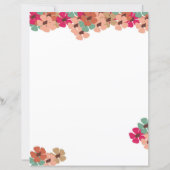 Blush & Bloom Floral Writing Paper (Voorkant)