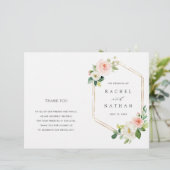 Blush Bloom Gold Frame Programme de mariage plié (Debout devant)