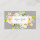 Blush Bloom | Moderne Floral Visitekaartje (Voorkant)
